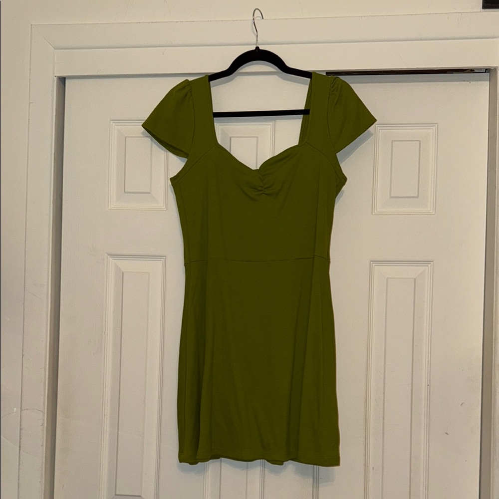 Wild Fable Green Ribbed Sweetheart Mini Dress